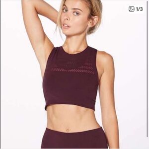 Lululemon Burgundy Crop Top